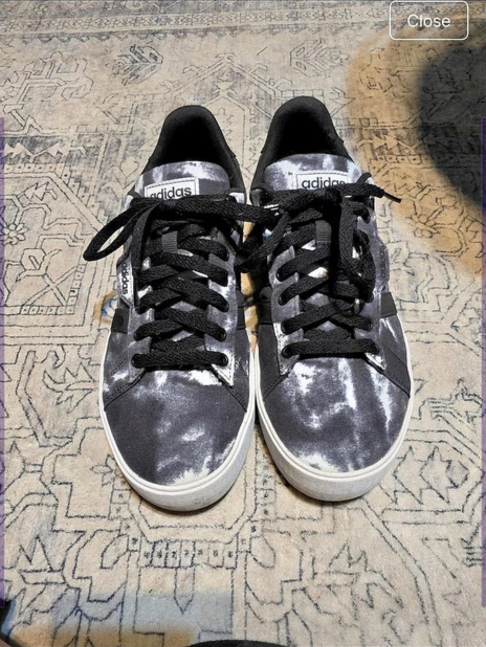 adidas Men's Tie-Dye Sneakers Black & White US 8